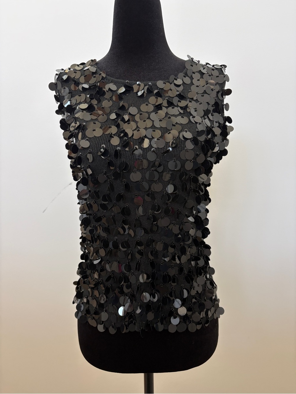 Joseph A Black Sequin Sleeveless Camisole